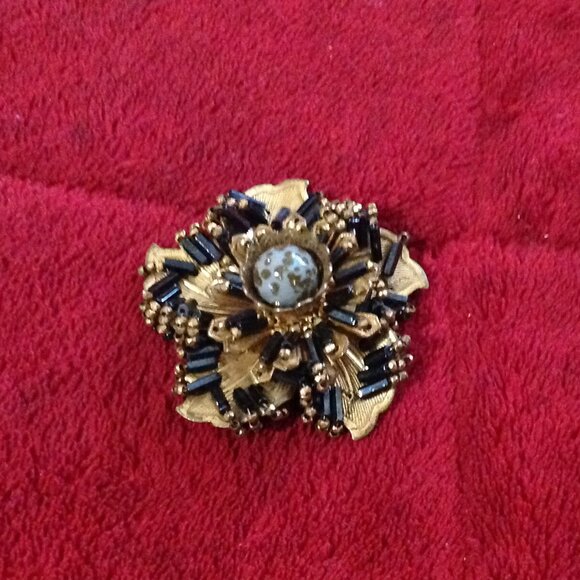 Rare Vintage Miriam Haskell Floral Beaded Brooch Hand Wired For The Collector - Picture 2 of 5